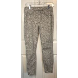 Ann Taylor Loft Modern Skinny Ankle Gray & Green Leopard Print Jeans - Size 26/2